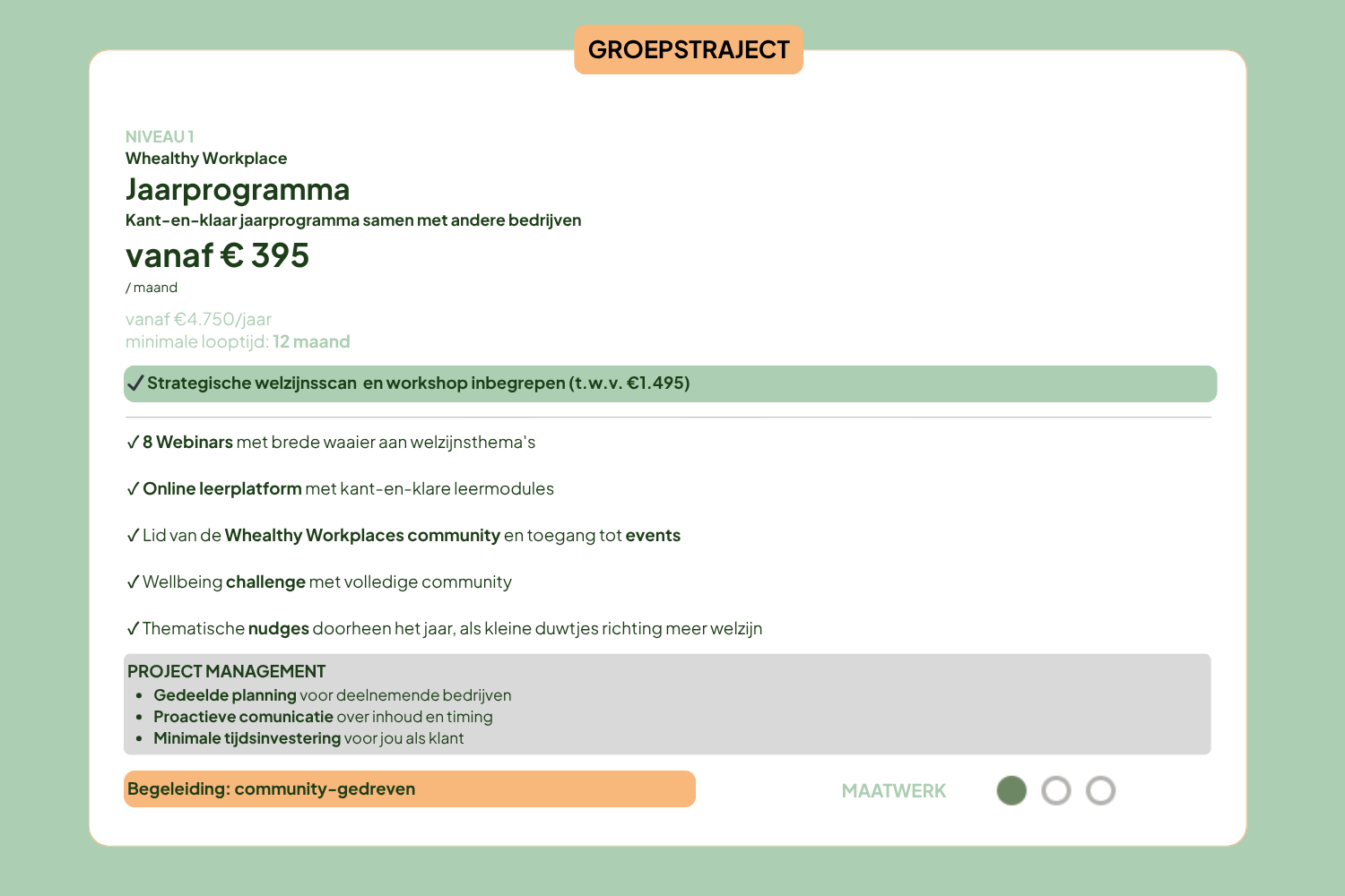 Whealthy Workplace Jaarprogramma